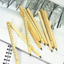 1x Handmade wooden ruler design manual ballpoint pen DIY multifunction newest LJ