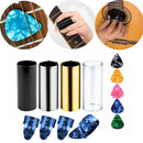Guitar String Stainless Steel/Glass Finger Slider Picks Cloth Kit Multi Option