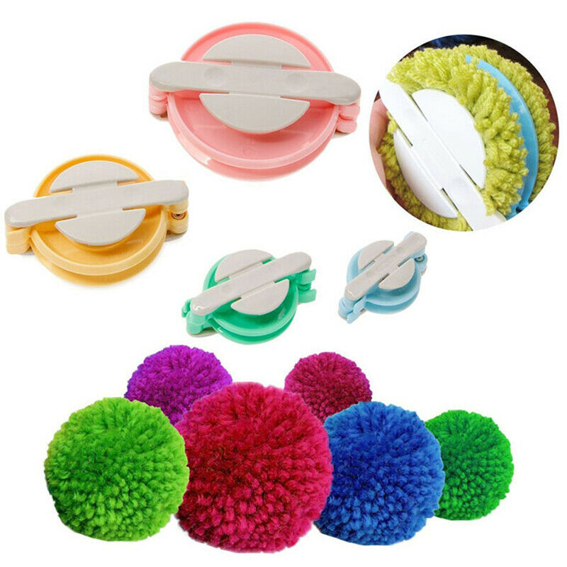 1 Set Pom-Pom Maker Fluff Ball Weaver Needle Craft Knitting Tool DIY Color