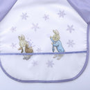 Cartoon Full Sleeve Baby Bib Waterproof Paint Feeding Apron (Grey Rabbit) A