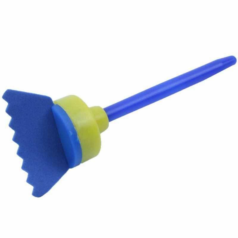 12PCS Children's Art Early Learning Drawing Mini Flower Sponge Brush School E9Z8