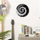 Elegant Piano Key Clock Music Notes Wave Round Modern Wall Clock Without Ba