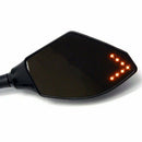 2Pcs Motorcycle Rearview Mirror Side View Amber Led Turn Signal Indicator F