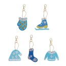 5Pcs DIY Xmas Keychains Diamond Painting Kits Keyring Bag Hanging Craft
