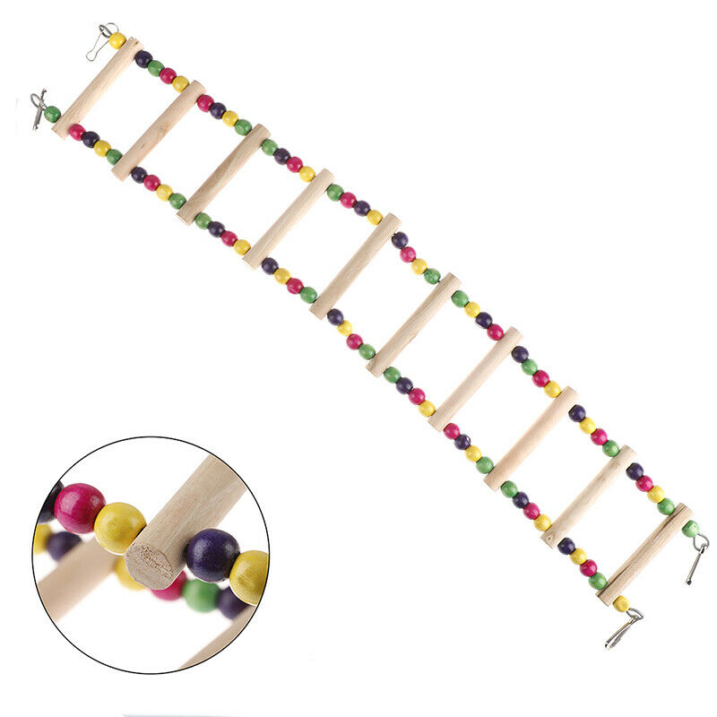 Wood Parrot Drawbridge Bird Ladder Climb Cableway Hamster Toys Birdcage Bridg Gw