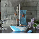 Mediterranean Nautical Wooden Craft Tabletop   Net Sailing Ornament