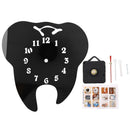 Creative Teeth Acrylic Mirror Wall Clock Home Decoration Wall Clock-Black