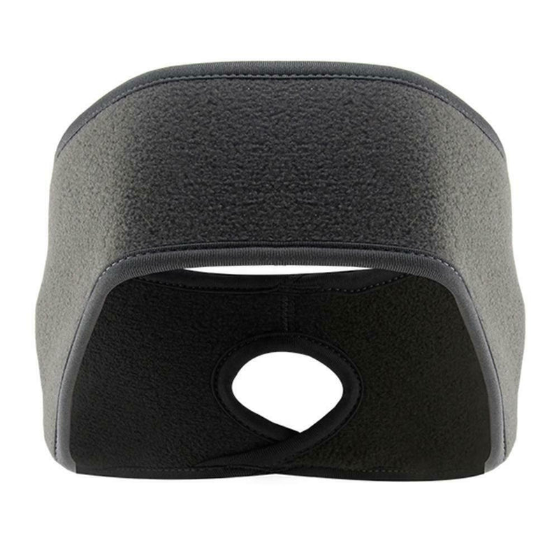 Outdoor Fleece Ponytail Headband Yoga Running Fitness Warm Sweatband (Grey) A