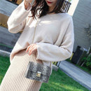 Women Serpentine Shoulder Handbag PU Leather Chain Small Crossbody Bags