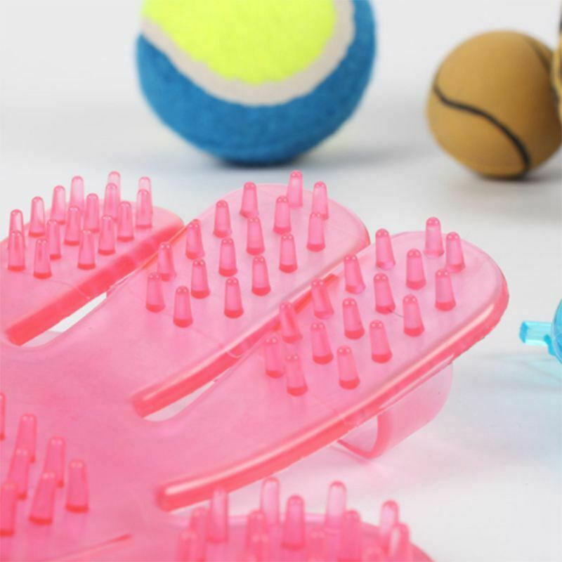 Pet Grooming Massage Glove Brush - Removes Hair/Cats/Dogs/Pets - Blue+Pink