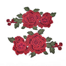 1Pair Embroidery Rose Flower Sew On Patch Badge Bag Jeans Dress Applique Craf JR