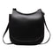 Solid Color Shoulder Handbags Leather Women Big Flap Crossbody Bags (Black)