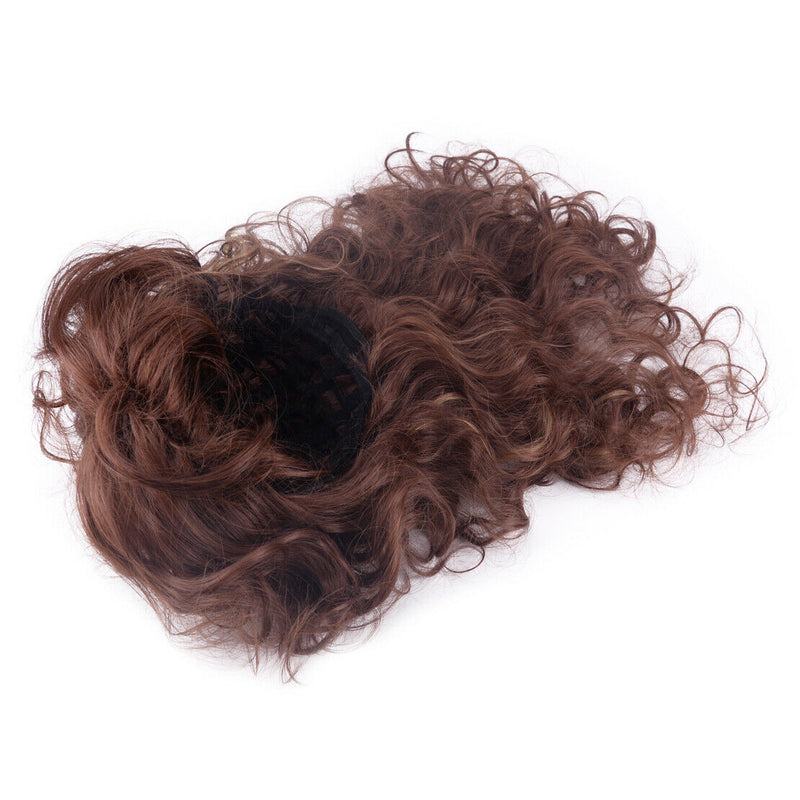 Real Thick Long Hair Full Wig Curly Straight Synthetic Brown Blonde Auburn Wigs
