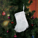 Christmas Stocking White Fluffy Plush Socks Candy Gift Bag Xmas Tree Decor