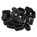 Oval Table Chair Leg Tube Pipe Insert End Cap 40mm x 20mm 20pcs Black V1G9