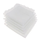 5Pack Men Women 100% Cotton White Handkerchiefs Comfy Hanky Party Hankies