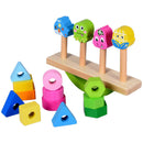 Wooden Stacking Toys with Geometry Shape Stacking Blocks & Stacker, Stackin A6O4