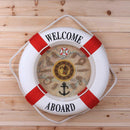 35cm Nautical Decor, Seaside Life Ring Buoy, Wall Clock, Home Hanging Red