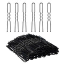 80Pcs Hair Grips U-shaped Waved Bobby Pin Bun Hairpins Clip Updo 6CM Black