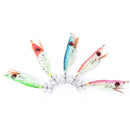 5x 10cm Glow in Dark Luminous Fishing Lure Baits Fish Squid Shrimp Jigs Hooks LJ