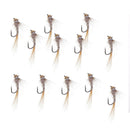 12pcs Brass Bead Head Nymph Trout Fishing Flies Sinking Fly Baits Hook Lures
