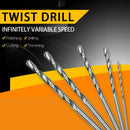 100X HSS Twist Drill Woodworking High Speed Steel Twist Drill Bit Set Tools