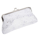 Women Sequins Clutch Evening Party Phone Bag Wallet Purse(white)