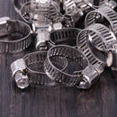20pcs 1/2"-3/4" Adjustable Stainless Steel Drive Hose Clamp Fuel Line Worm Clips