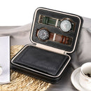 Black Zippered Watches Box Travel Case - Watch Organizer Collection - PU Le O1U3