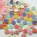 Mixed Wooden Buttons Bulk for Crafts Button Round Colorful Painting Button B2L5