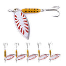 6X Spinner Fishing Lures Jig Shone Metal Sequin Trout Spoon Wobblers Crank VIU