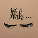 Closed Eyes Pattern Wall Stickers Shh Door Decals Eyelash Decor Baby Rooms DIY