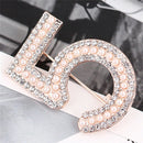 Letter 5 Brooch Pin Rhinestone Crystal Coat Collar Brooch Wedding Jewelry GiftJR
