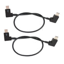 2 Pieces Right Angle USB Type-C Male to Male, Data Sync Extension Cable Short