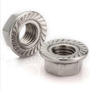 20pcs 304 Stainless Steel Hex Head Serrated Spinlock Flange Nuts M4