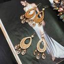Bohemia Straw Rattan Knit Shell Drop Dangle Earrings For Women Fashion Big
