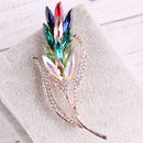 Crystal Rhinestone Wheat Brooch Pin Women Jewelry Coat Flower Wedding Brida FT