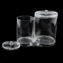 Acrylic Cotton Ball Holder Makeup Pads Organizer Box Round Container Case