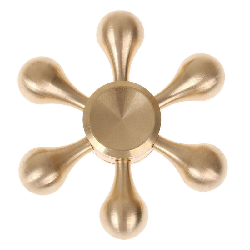 Six Angle Water Drop Gyro Finger Spinner Fidget Spinner(Golden)
