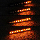 Motorcycle Turn Signal Lights Sequential Flowing 12 LED Strip Amber Accessories