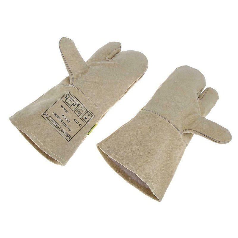 Welding Worker Cow Split Core Leather Gloves Heat Resistant Safety Gloves
