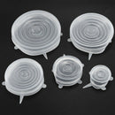 6x Silicone Storage Covers, 6-Pack of Various Sizes Silicone Stretch Lids f