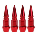 4pcs Aluminum Spike Shaped Car Bike Tire Valve Stem Dustproof Caps Covers Red