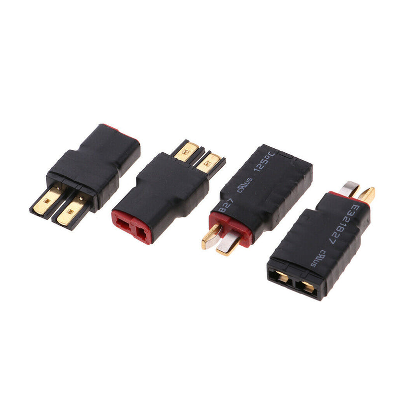 4 Pack RC TRX Plug to T Plug Connector Adapter No Wires for RC Lipo Battery