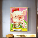 Pig 5D Full Round Rhinestones Drill Diamond Painting Rhinestone Art Picture