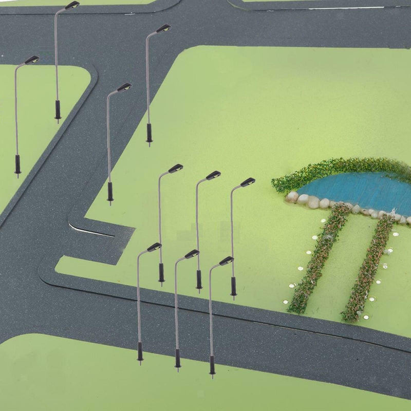 10PCS Railway LED Light Fairy Garden Landscape Lamp Post Diorama 1:300 Gauge