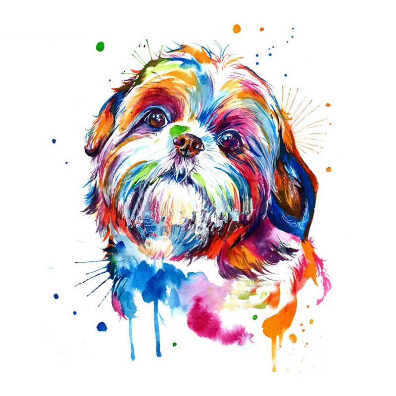 "Shih Tzu Dog"Watercolor Diy 5D Diamond Painting Cross Stitch Diamond Embro Q9W1