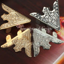 2Pairs Retro Antiqued Punk Metallic Blouse Shirt Metal Collar Clips Wing Tips