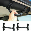2 x Roll Bar Grab Handles for 1955-2018 Jeep Wrangler YJ TJ JK JL (Black)
