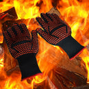 1X(300-500 Centigrade Extreme Heat Resistant Bbq Gloves - Lining Cotton - F